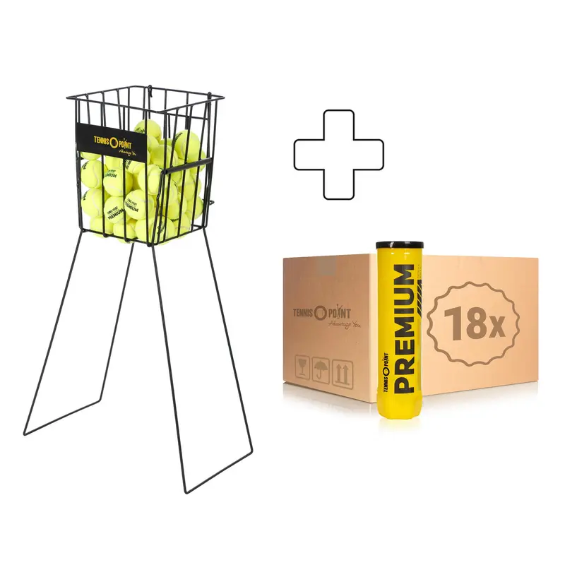 18 tubes de 4 Premium + panier ramasse balles