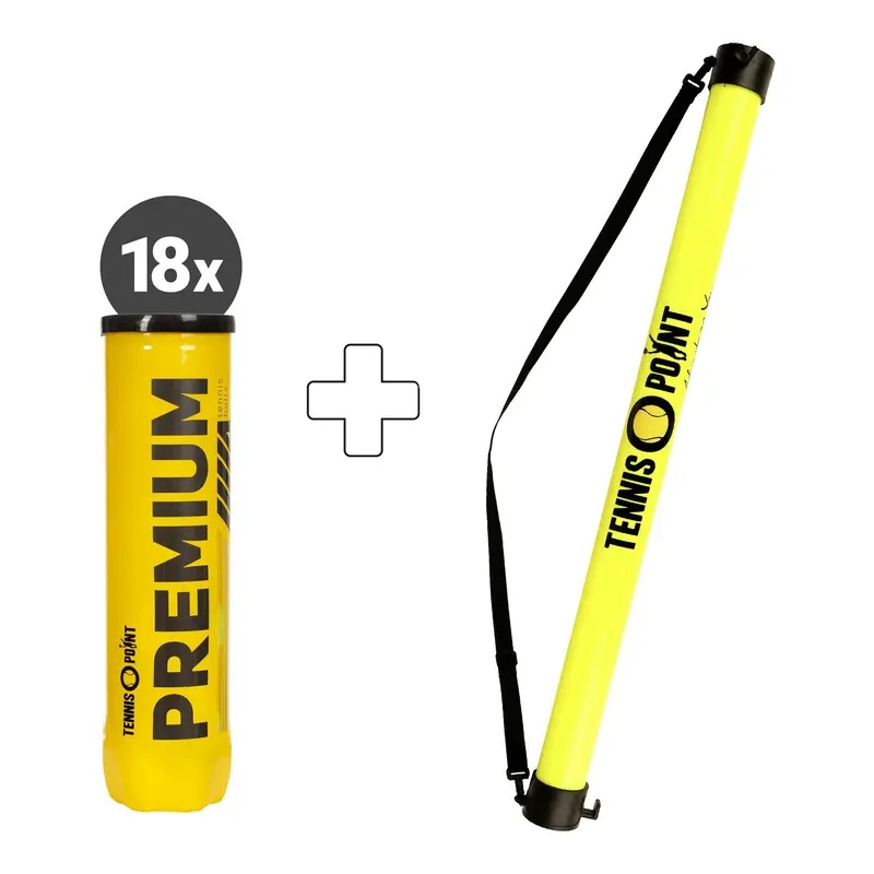 18 tubes de 4 Premium + ramasse balles forme tube