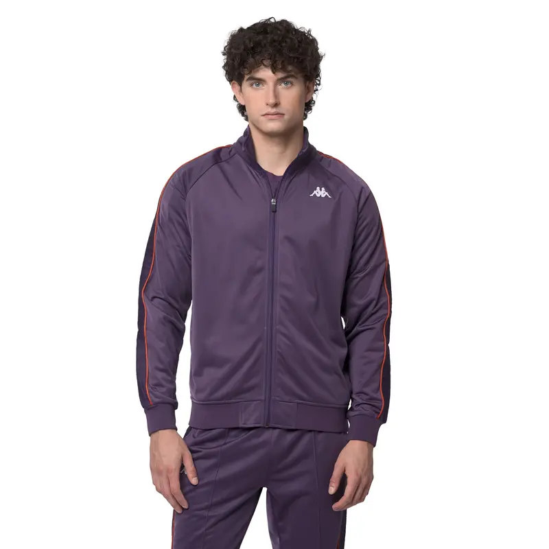 222 BANDA ANNISTON SLIM - Fleece - Jacket - Man - Violet Anil-Red Md Coral