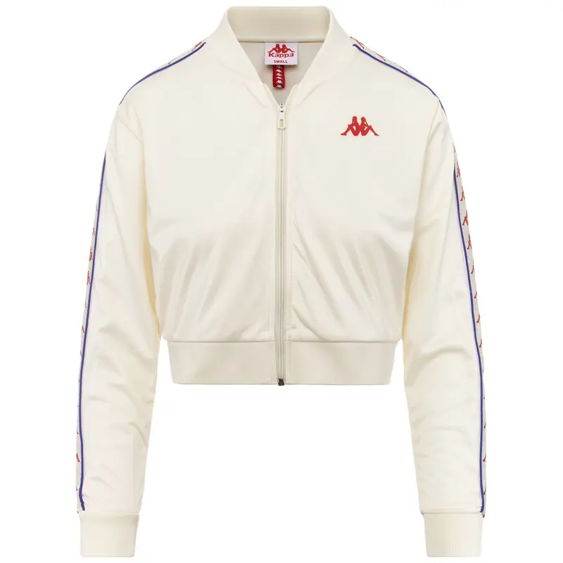 222 BANDA ASBER - Fleece - Jacket - Woman - White Antique-Red-Blue Royal