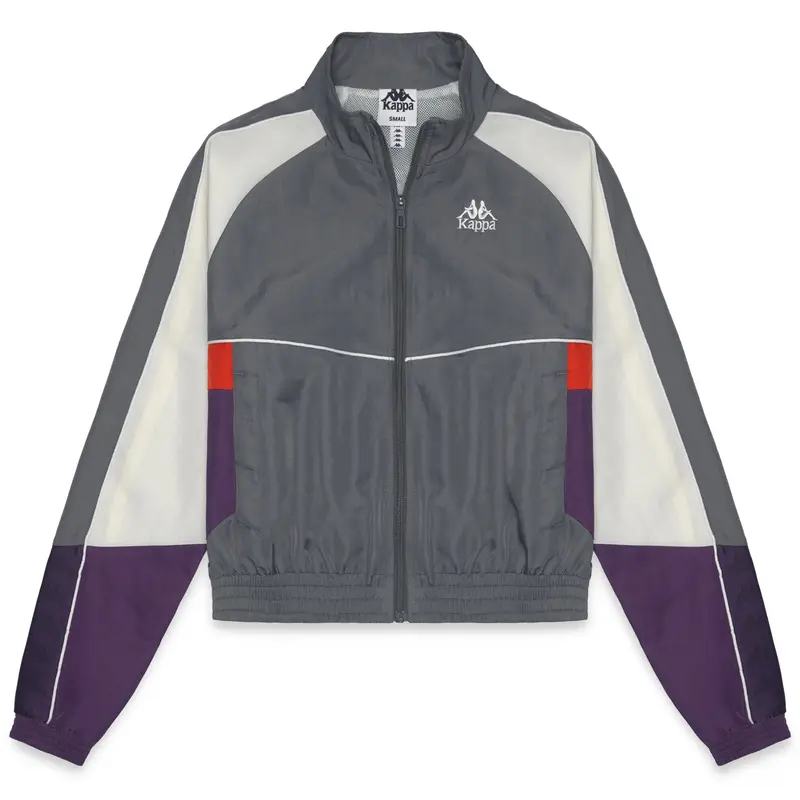 222 BANDA OLIVIA - Fleece - Jacket - Woman - Grey Charcoal-White Natural-Violet Anil
