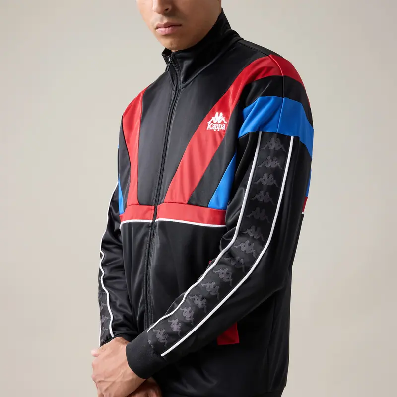 222 BANDA ORLANDO - Fleece - Jacket - Man - Black-Red Racing-Blue Sea