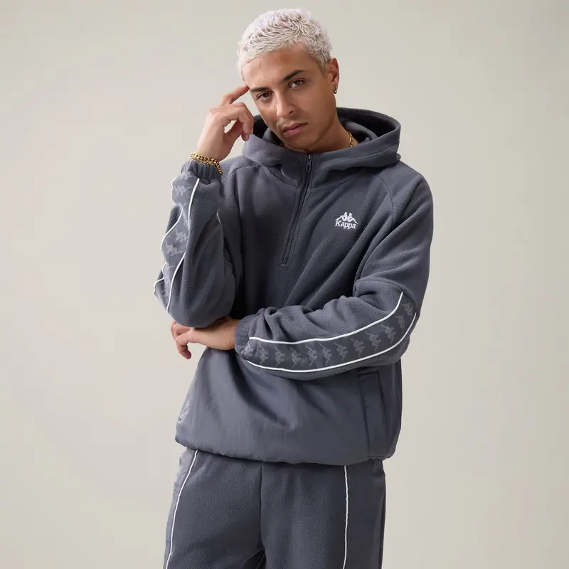 222 BANDA ORSONS - Fleece - Hoodie - Man - Grey Charcoal-White Natural