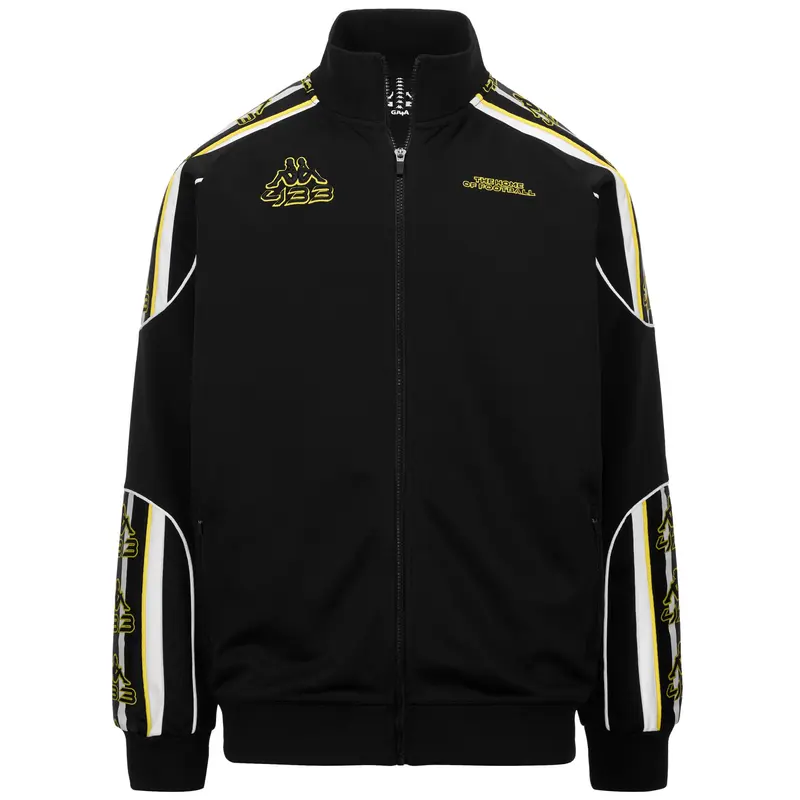 222 BANDA SAACHIS 433 - Fleece - Jacket - Man - Black-White-Yellow Blazing