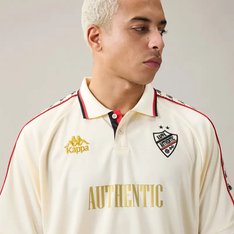 222 BANDA STAFEN - Active Jerseys - Polo Shirt - Man - Beige Butter-Red Md Coral-Black