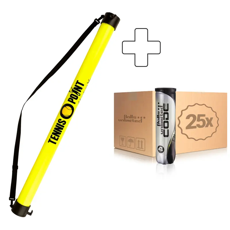 25 tubes de 4 Code Black + ramasse balles forme tube