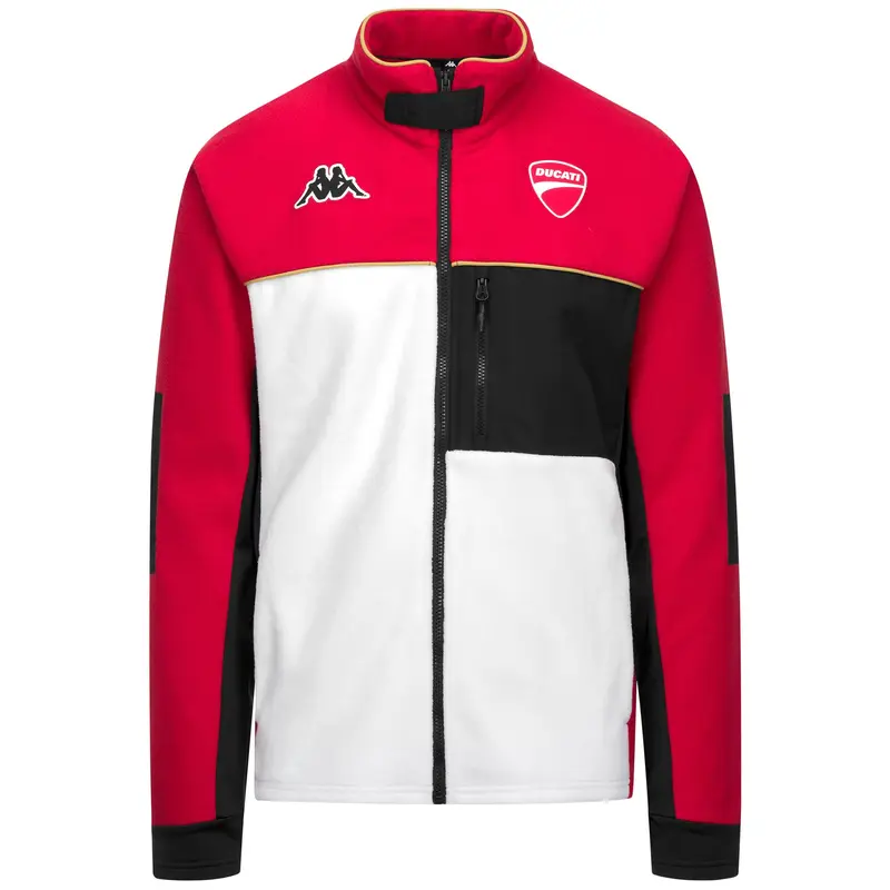 6CENTO 672A DUCATI - Fleece - Jacket - Unisex - White-RED-Black