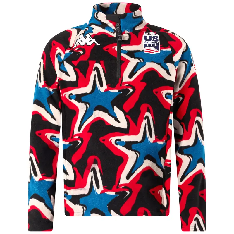 8CENTO 818G US - Fleece - Jumper - Man - Black-Red-Grey Lt-Lead-Blue Avio