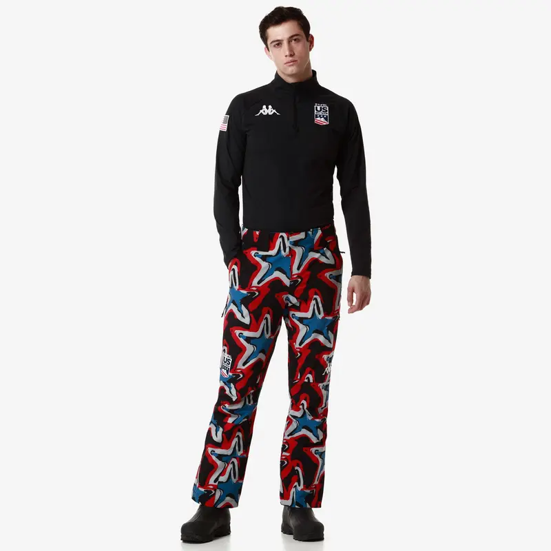 8CENTO 864G US - Pants - Sport Trousers - Man - Black-Red-Grey Lt-Lead-Blue Avio