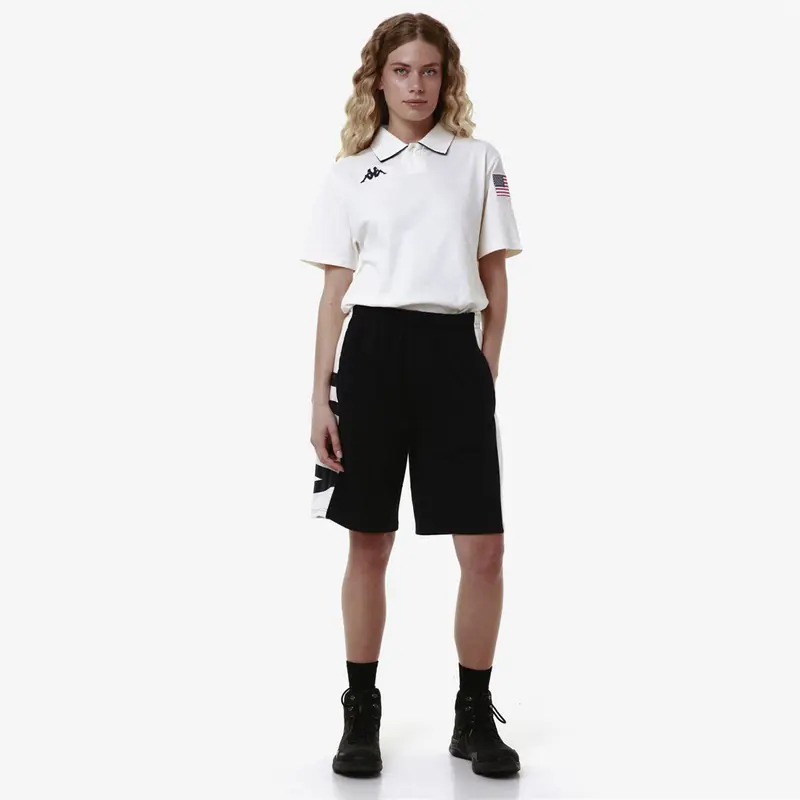ALOZIP USA US - Shorts - Sport Shorts - Unisex - Blue Dk Navy-White Milk