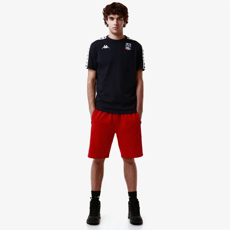 ALOZIP USA US - Shorts - Sport Shorts - Unisex - Red-Blue Dk Navy