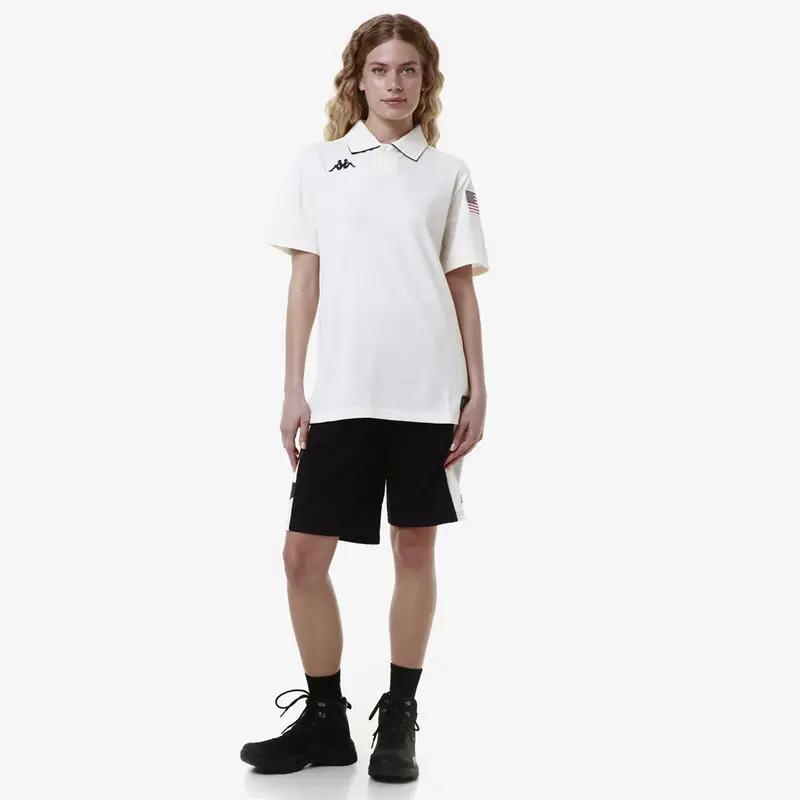 ANGAT USA US - Polo Shirts - Polo - Unisex - White Milk-Blue Dk Navy