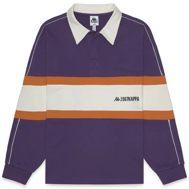 AUTHENTIC ORSEN - Fleece - Pull Over - Man - Violet Anil-White Natural-Orange Desert