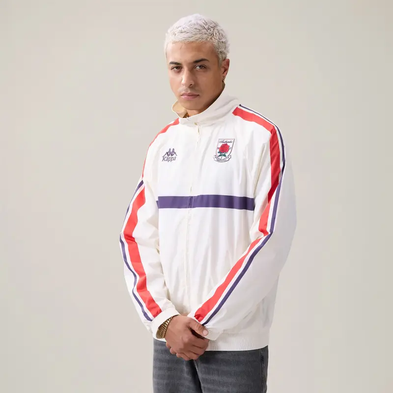 AUTHENTIC OSADER - Fleece - Jacket - Man - White Natural-Violet Anil