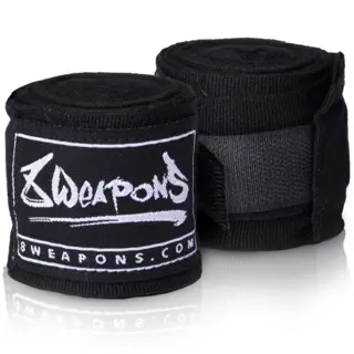 Bandages de boxe semi-élastique 8 Weapons (3.5 mètres) - Noir