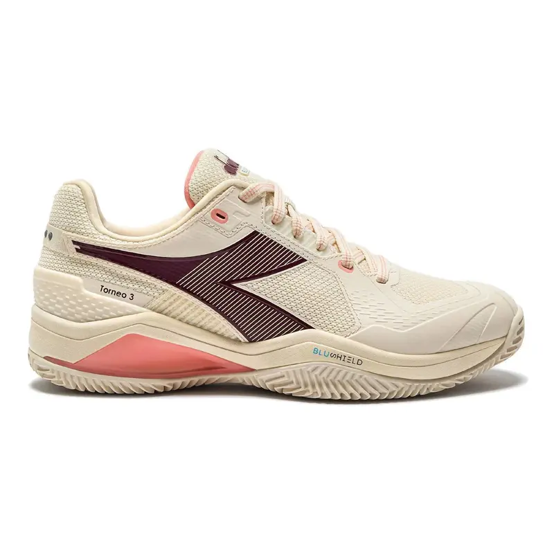 Blushield Torneo 3 Chaussure terre battue Femmes-blanc,rouge foncé