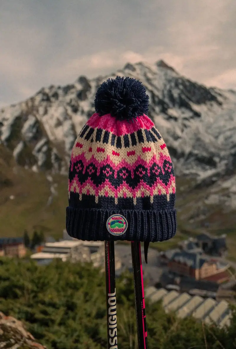 Bonnet à pompon Alpy Bleu
