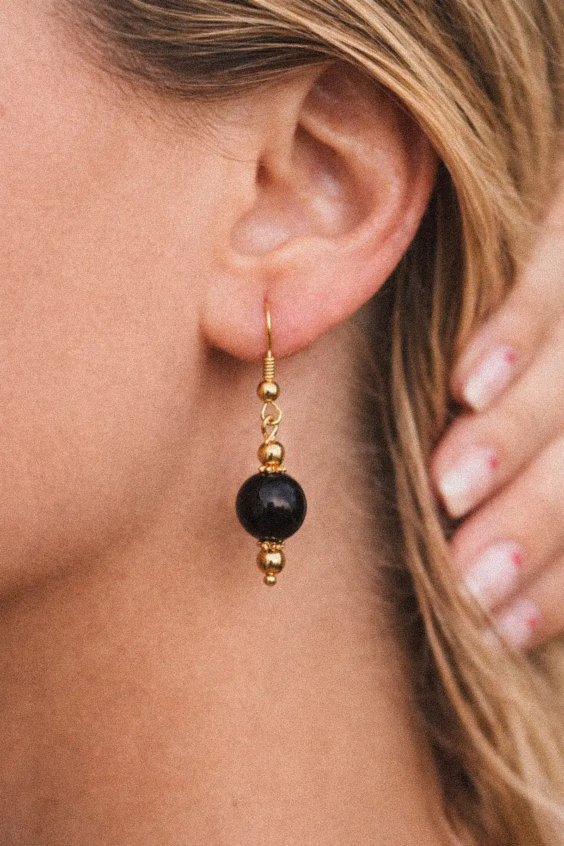 Boucles d'oreilles Lou noire