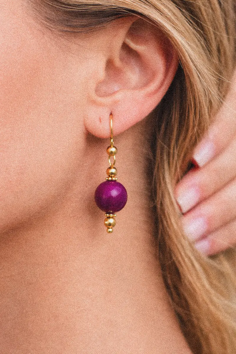 Boucles d'oreilles Lou prune