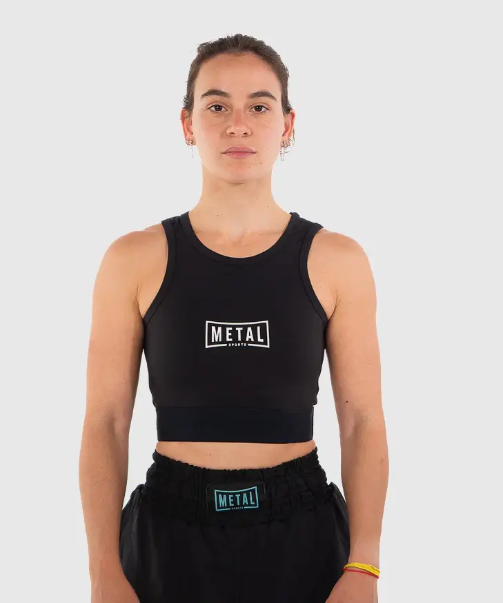 Brassière De Sport Pour Femmes Metal Boxe - Noir