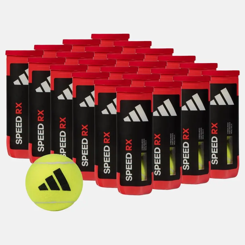 Carton de 24 tubes de 3 balles padel adidas Speed RX