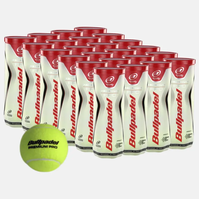 Carton de 24 tubes de 3 balles padel Bullpadel Premium Pro