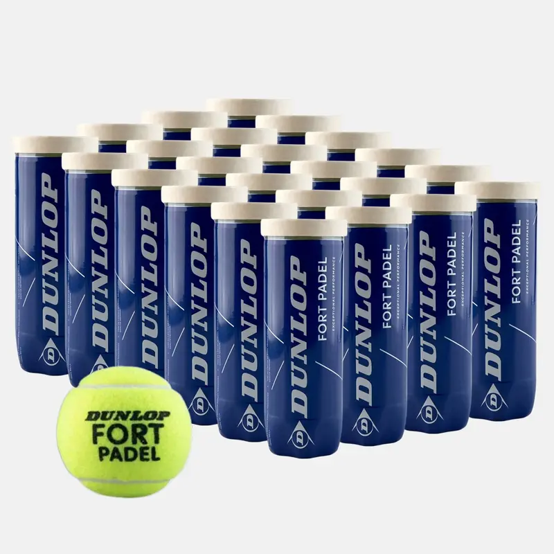 Carton de 24 tubes de 3 balles padel Dunlop Fort