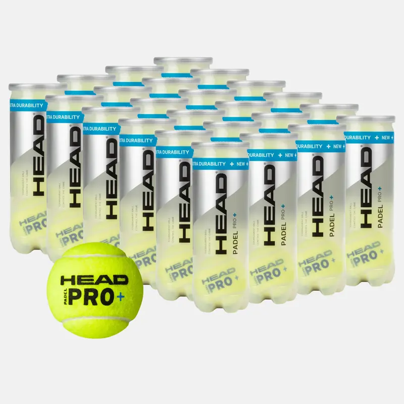 Carton de 24 tubes de 3 balles padel HEAD Padel Pro+