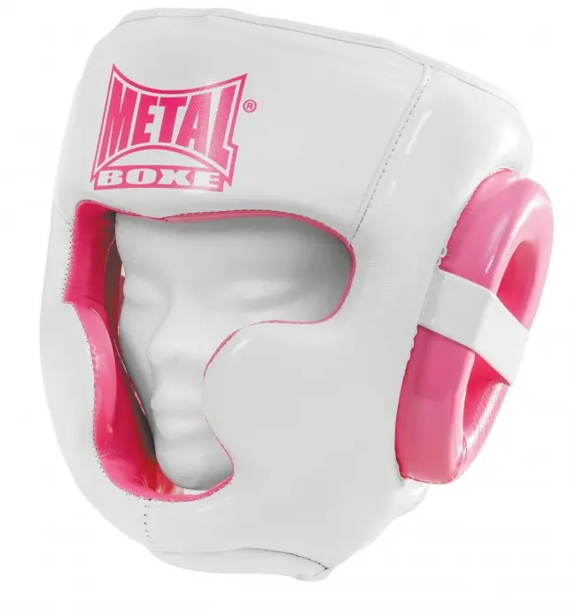 Casque Intégral Curtex Metal Boxe - Blanc/Rose