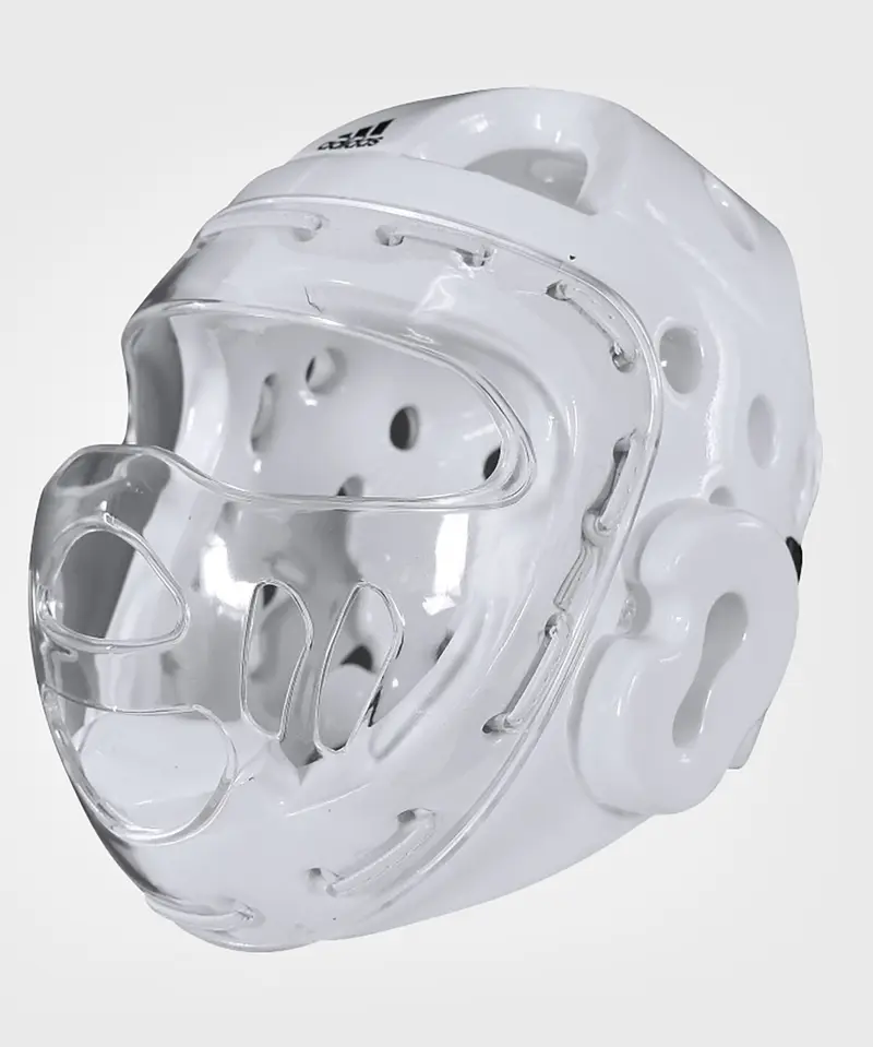 Casque Taekwondo Avec Visière Adidas - Blanc
