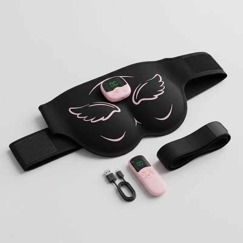 Ceinture EMS fessiers avec télécommande — électrodes métal sans gel