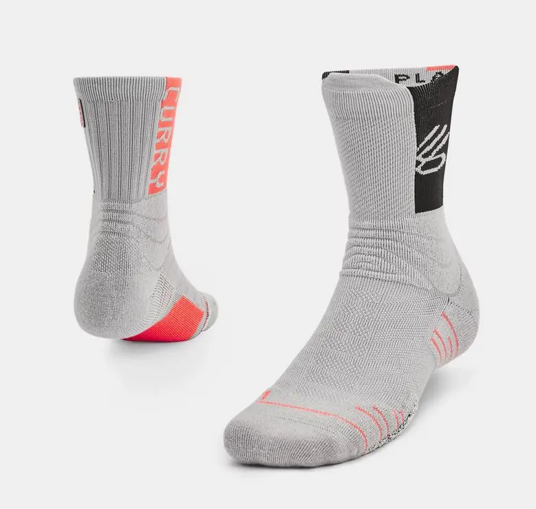 Chaussettes Curry Playmaker Crew Grey Pink