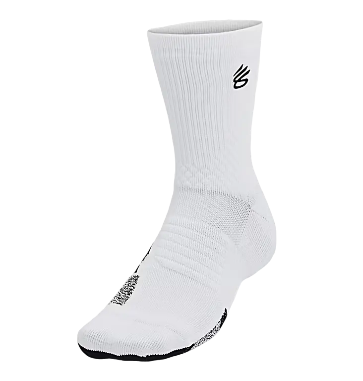 Chaussettes Curry UA AD Playmaker Mid "White Black"