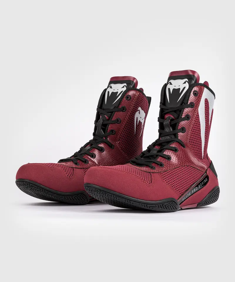 Chaussures de boxe Venum Elite - Bordeaux/Argent