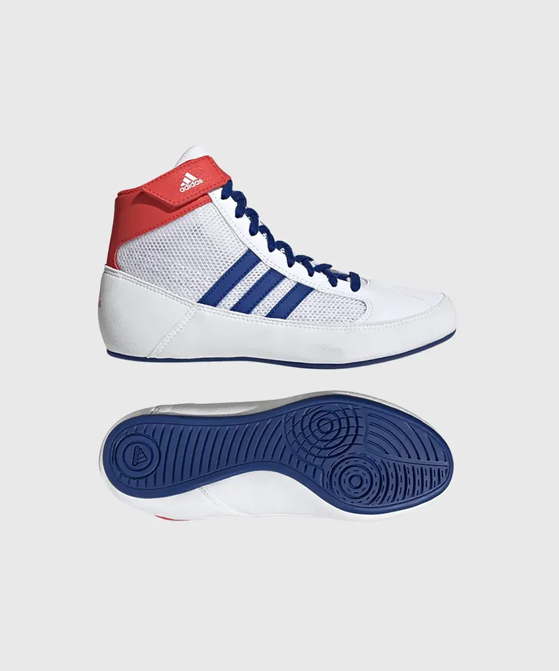 Chaussures De Lutte Adidas Havoc - pour Enfants - Blanc/Bleu