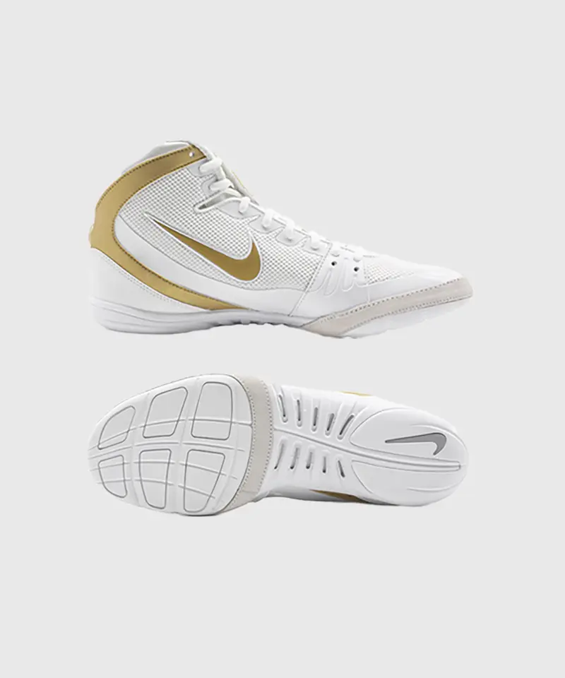 Chaussures De Lutte Nike Freek - Blanc/Or