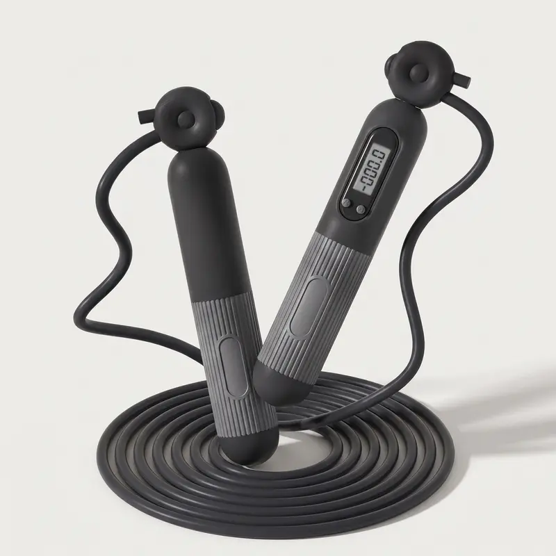 Corde à Sauter Digitale avec Compteur de Sauts — Câble Anti-Emmêlement Réglable