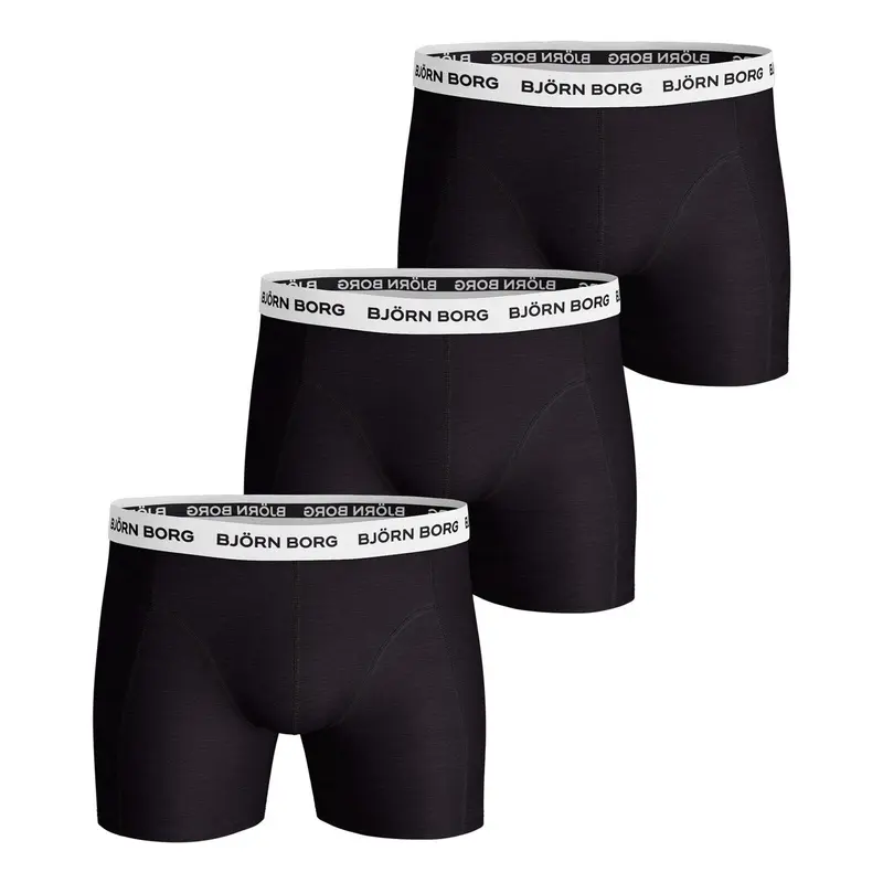 Cotton Stretch Boxer 3P Caleçon Hommes-Noir,Blanc