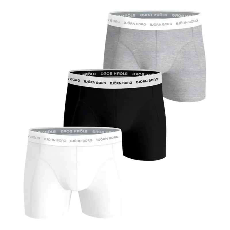 Cotton Stretch Caleçon Pack de 3 Hommes - noir, multicouleur