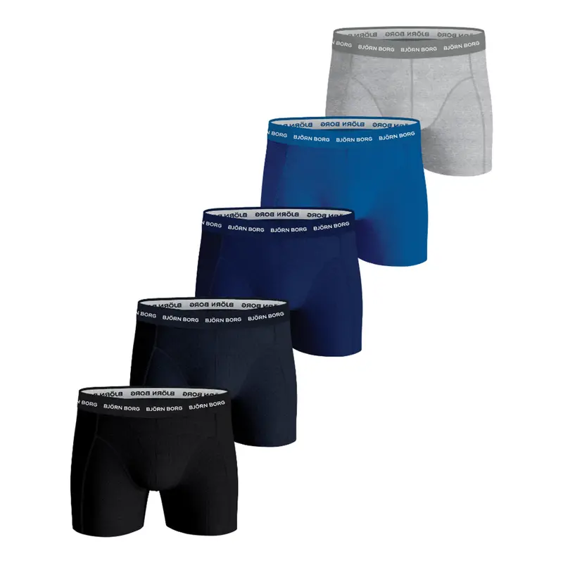 Cotton Stretch Caleçon Pack de 5 Hommes - noir, bleu