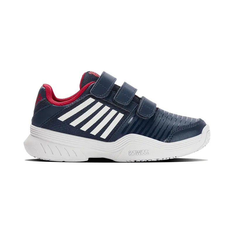 Court Express Strap Omni Chaussures Toutes Surfaces Enfants-Bleu Foncé,Blanc