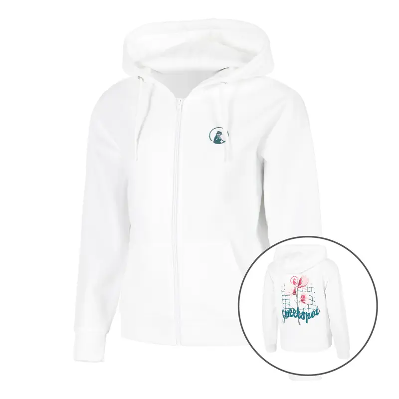 Create Flower Zip Gilet En Coton Femmes-Blanc,Multicouleur