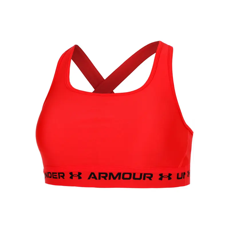 Crossback Mid Soutien-gorge Sport Femmes-Rouge Fluo