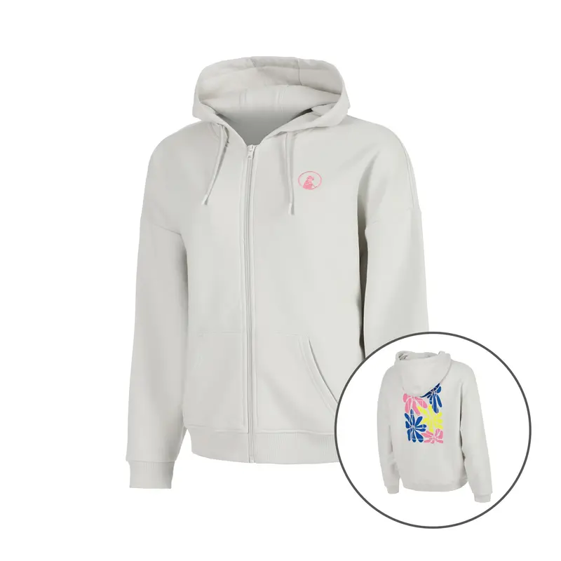 Crush Palm Court Gilet en coton Filles-gris clair, pink fluo