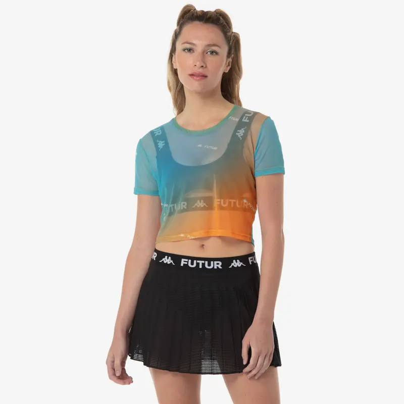DOAL KFF - T-Shirts & Top - Top - Woman - Orange-Turquoise-White