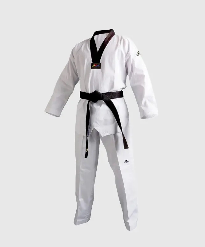 Dobok Taekwondo Adidas Champion II - col noir - Blanc