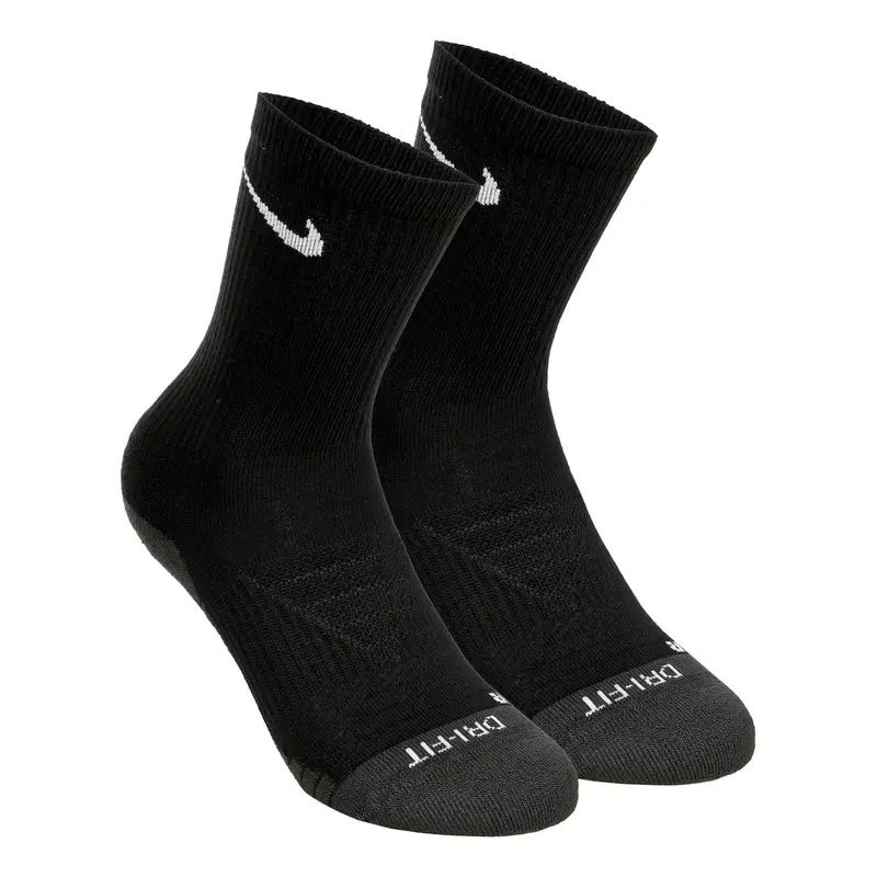 Dry Cushion Crew Chaussettes de tennis Pack de 3 Unisex - noir, blanc