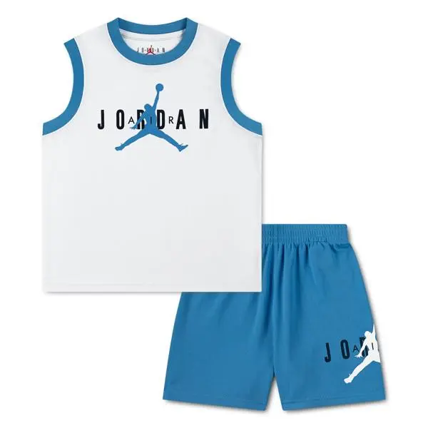Ensemble Jordan Cadet Maillot+Short - White Blue