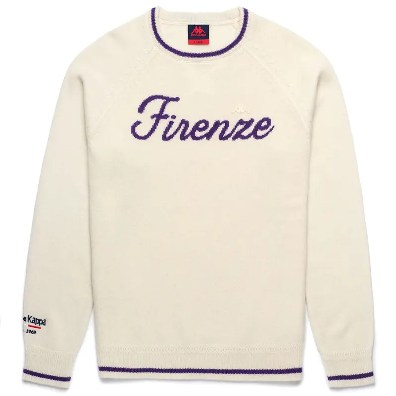 EROI KNIT FIRENZE - Knitwear - Jumper - Man - White Natural-Violet Heliotrope