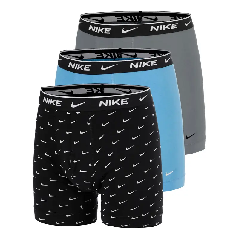 Essential Cotton Stretch Boxer Brief Caleçon - Pack de 3 Hommes-noir, gris